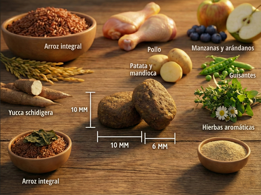 Pienso de Pollo, Cerdo y Salmón "SIN CEREALES + DESARROLLO MUSCULAR & ARTICULACIONES PROTEGIDAS" para Perro Cachorro/Junior cualquier tamaño