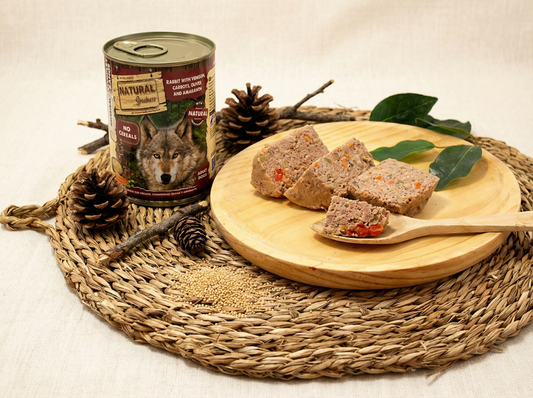 Paté Completo de Conejo, Pollo y Ciervo "SIN CEREALES + DIGESTIVO & CONTROL DE PESO" para Perro Adulto cualquier tamaño
