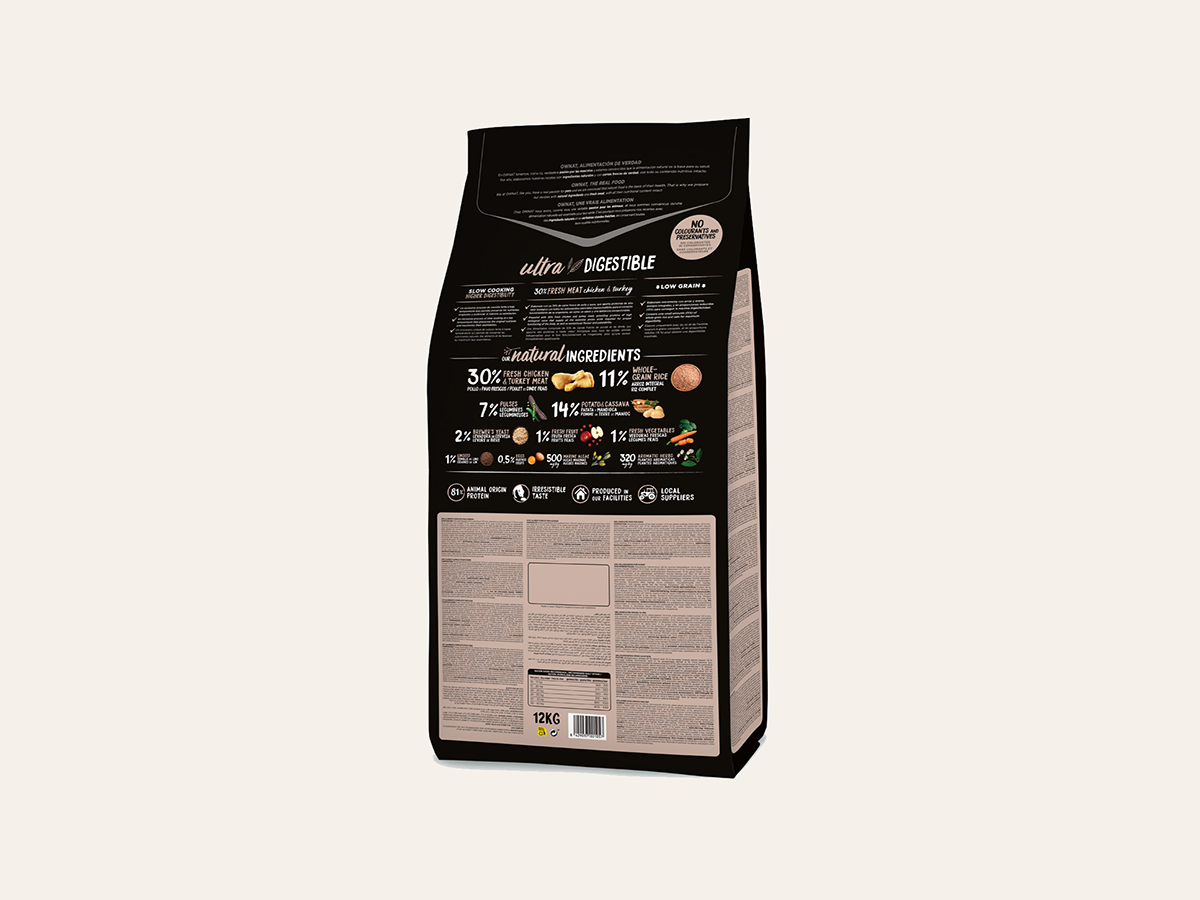 Pienso de Pollo, Pavo y Salmón "BAJO EN CEREALES SIN GLUTEN + SOPORTE INMUNOLÓGICO & ARTICULAR" para Perro Adulto tamaño Mediano/Grande/Gigante