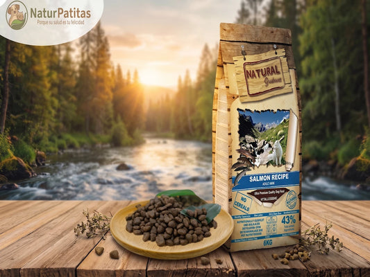 Pienso Seco Salmón SIN CEREALES + PIEL Y PELAJE y ESTÓMAGO SENSIBLE para Perro Adulto/Senior Mini/Pequeño
