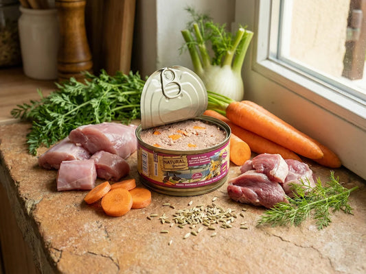 Paté natural de Conejo y Pato para Gato baja en grasa y sin cereales