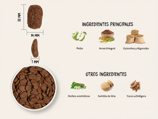 Pienso completo de Pollo fresco y Cereales integrales para Perro adulto de alta digestibilidad