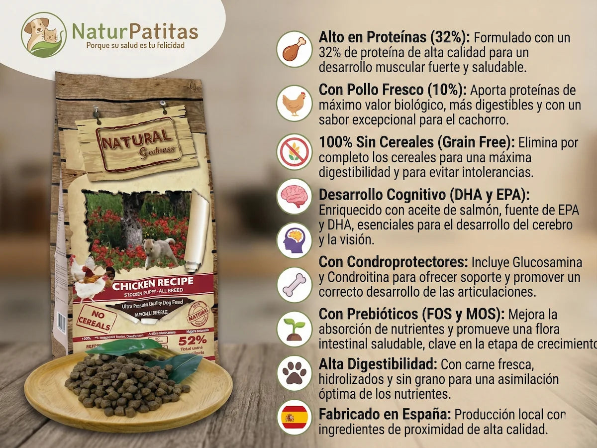 Saco de pienso Starter de Pollo, Salmón y Huevo para Perro cachorro y madres sin cereales