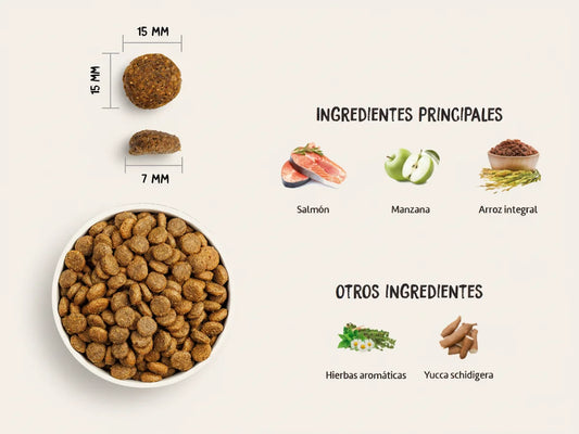 Pienso completo de 30% Salmón y Arroz para Perro monoproteico para piel sana