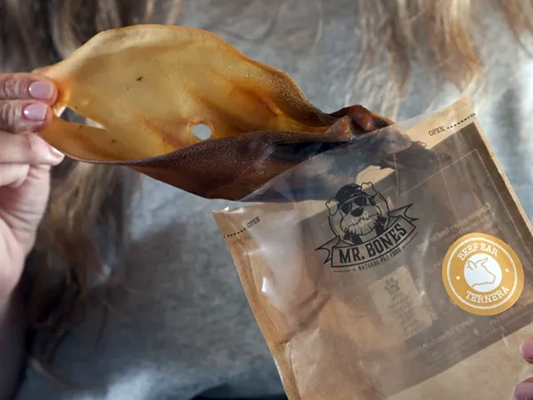 Snack natural de 100% Oreja de Ternera deshidratada para Perro limpieza dental