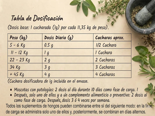 Bote de suplemento natural Reishilongevity de Mary & Trufa en NaturPatitas. Polvo de 100% hongo reishi orgánico para reforzar el sistema inmune y la vitalidad de perros y gatos senior.