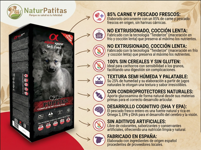 Pienso Semihúmedo "SIN CEREALES + PROTECCIÓN ARTICULAR & DIGESTIVA" para Perro Cachorro/Junior cualquier tamaño