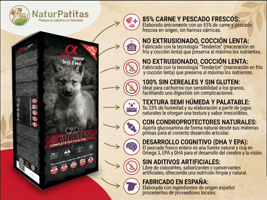 Pienso Semihúmedo "SIN CEREALES + PROTECCIÓN ARTICULAR & DIGESTIVA" para Perro Cachorro/Junior cualquier tamaño