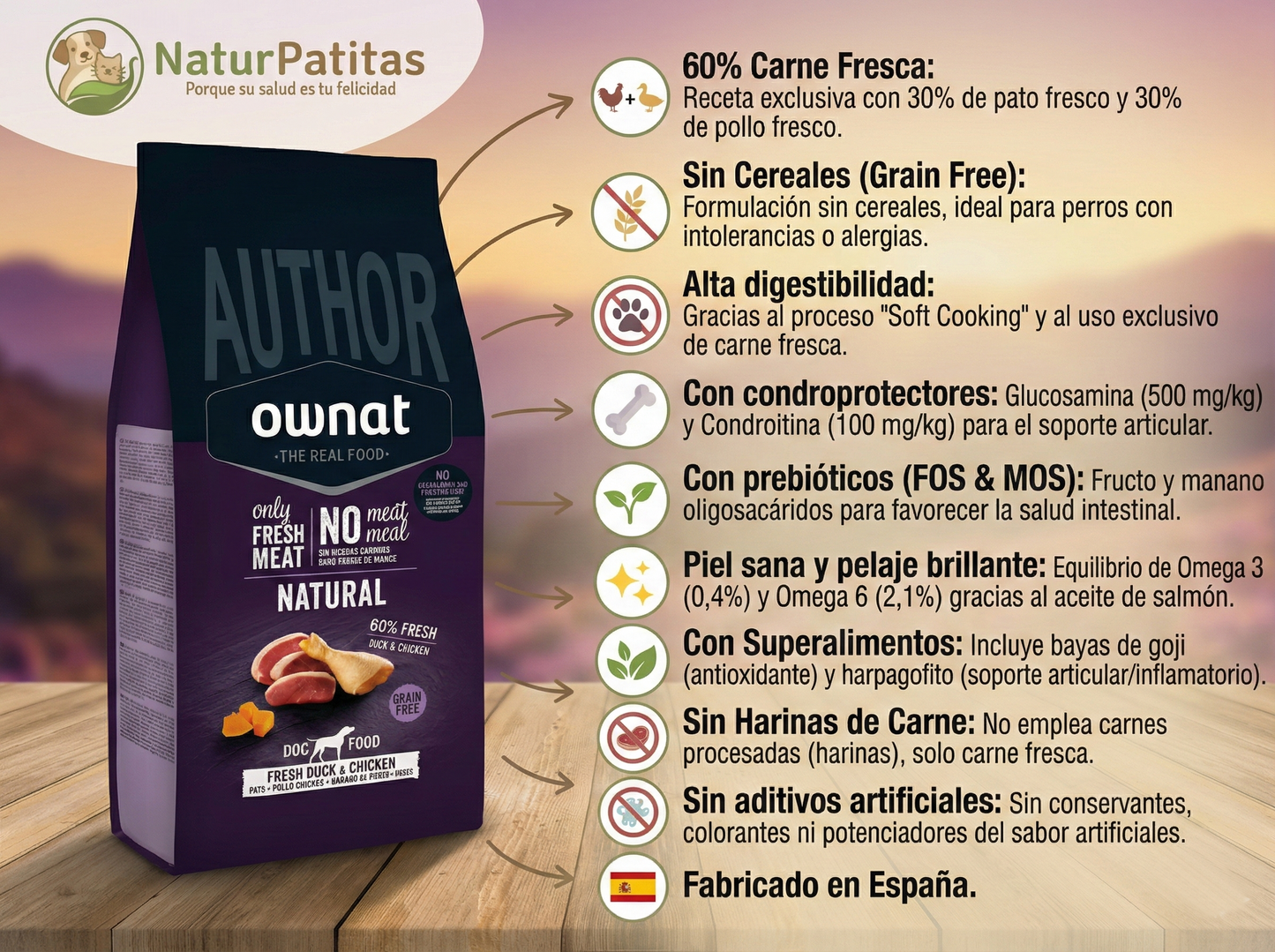 Pienso de Pavo y Pollo "SIN CEREALES + SOPORTE DIGESTIVO & ARTICULAR" para Perro Adulto/Senior cualquier tamaño