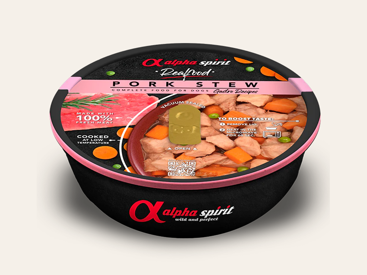 Comida Real Completa Estofado de Cerdo Fresco "SIN CEREALES + REFUERZO DIGESTIVO E INMUNITARIO" para perro Adulto/Senior cualquier tamaño