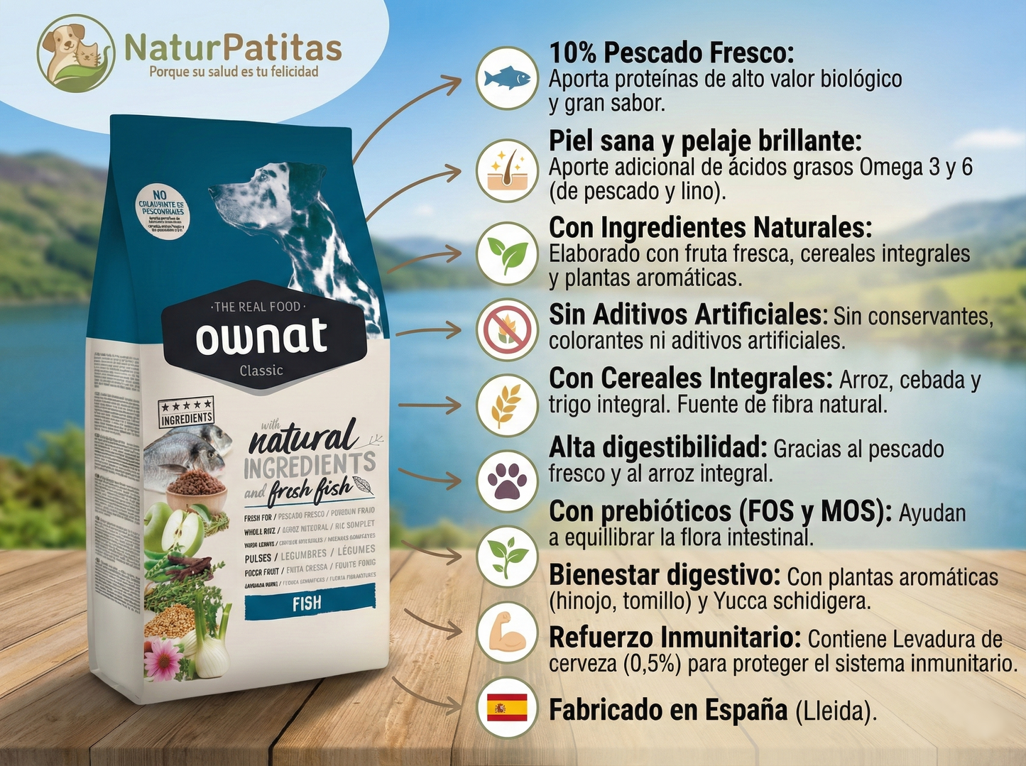 Pienso de Pescado Fresco y Carne "DESARROLLO MUSCULAR & PIEL SANA" para Perro Adulto y Esterilizado cualquier tamaño