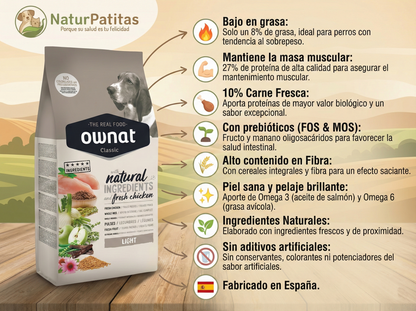 Pienso de Pollo "CON CEREALES Y GLUTEN + CONTROL DE PESO & PIEL Y PELO SANO" para Perro Adulto/Senior tamaño Mediano/Grande