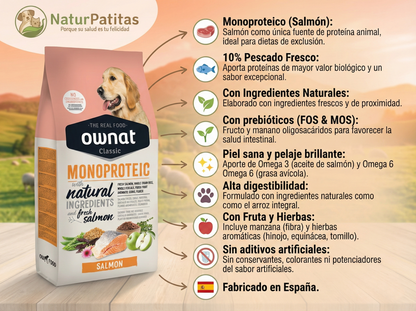 Pienso de Salmón "CON CEREALES Y GLUTEN + DIGESTIÓN FÁCIL & PIEL Y PELO SANO" para Perro Adulto/Senior tamaño Mediano/Grande