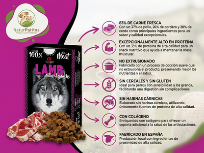 Snack Complementario Funcional Semihúmedo de Cordero "SIN CEREALES + REFUERZO ARTICULAR & PIEL SANA" para Perro cualquier edad y tamaño