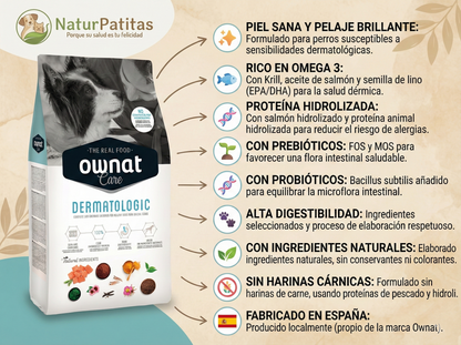 Pienso de Salmón "CUIDADO ESPECIAL BAJO EN CEREALES CON GLUTEN + DERMATOLÓGICO" para Perro Adulto/Senior cualquier tamaño
