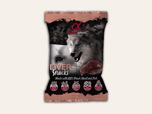 Snack Funcional Complementario de Hígado de Cerdo, Pollo y Pescado "SIN CEREALES + DIGESTIÓN ÓPTIMA & PIEL SANA" para Perro cualquier edad y tamaño