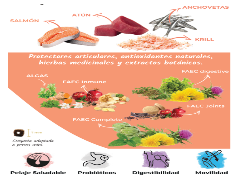Pienso de Salmón, Anchoveta y Atún "BAJO EN CEREALES SIN GLUTEN + SALUD ARTICULAR & CONTROL DE PESO" para Perro Adulto/Senior de tamaño Mini/Pequeño/Mediano