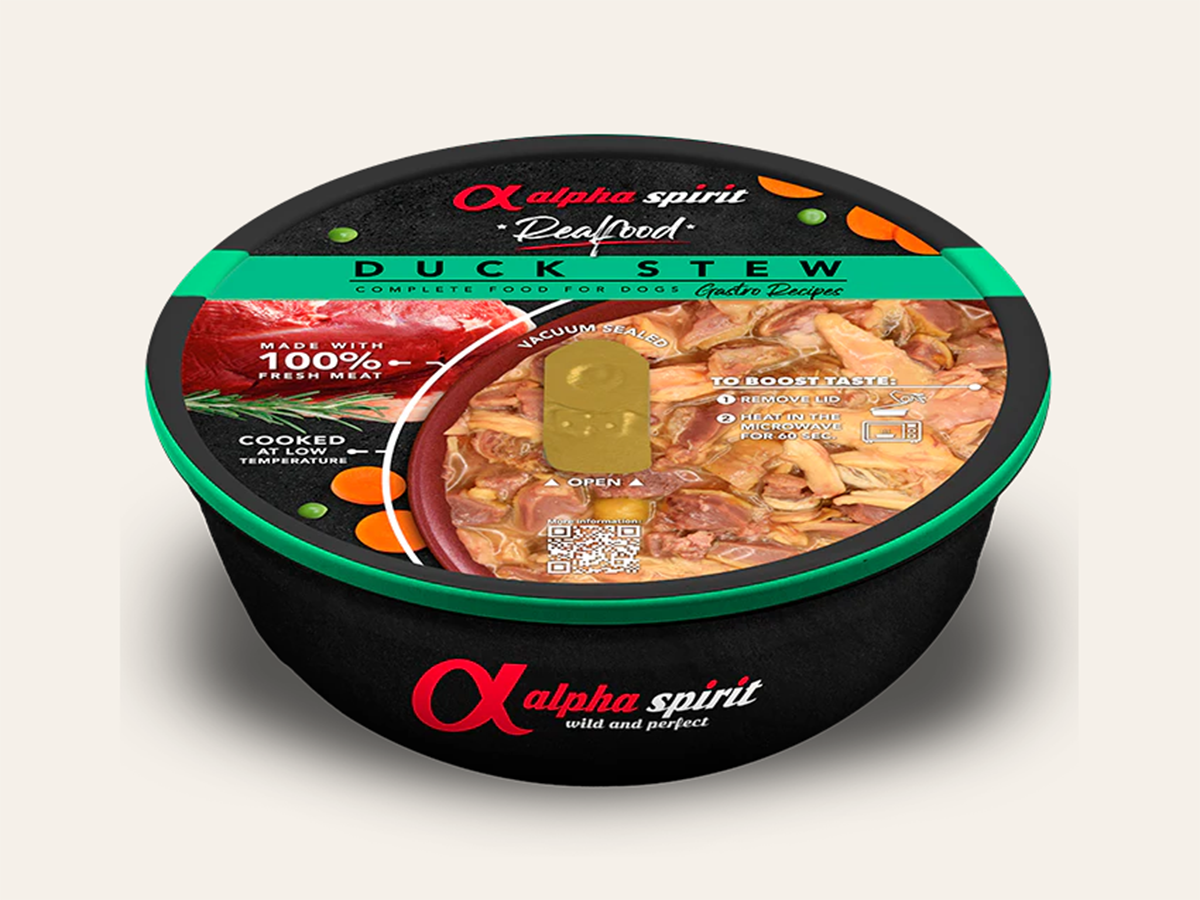 Comida Real Completa Estofado de Pato Fresco "SIN CEREALES + REFUERZO DIGESTIVO E INMUNITARIO" para perro Adulto/Senior cualquier tamaño