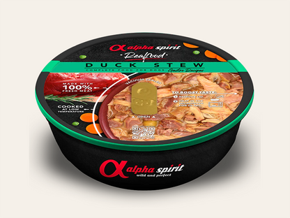 Comida Real Completa Estofado de Pato Fresco "SIN CEREALES + REFUERZO DIGESTIVO E INMUNITARIO" para perro Adulto/Senior cualquier tamaño