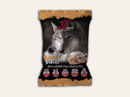 Snack Funcional Complementario de Pavo, Pollo, Pescado e Hígado de Cerdo"SIN CEREALES + DIGESTIÓN ÓPTIMA & VITALIDAD" para Perro cualquier edad y tamaño