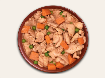 Comida Real Completa Estofado de Pollo Fresco "SIN CEREALES + REFUERZO DIGESTIVO E INMUNITARIO" para perro Adulto/Senior cualquier tamaño