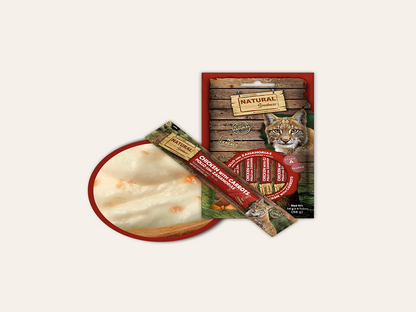 Snack/Topper Complementario Cremoso de POLLO y ATÚN "SIN CEREALES + SALUD OCULAR & REFUERZO INMUNITARIO" para Gato cualquier edad