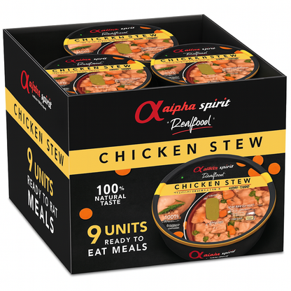 Comida Real Completa Estofado de Pollo Fresco "SIN CEREALES + REFUERZO DIGESTIVO E INMUNITARIO" para perro Adulto/Senior cualquier tamaño