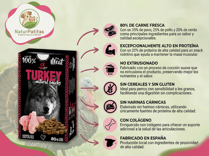 Snack Complementario Funcional Semihúmedo de Pavo "SIN CEREALES + REFUERZO ARTICULAR & MUSCULAR" para Perro cualquier edad y tamaño