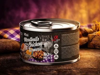 Lata de albóndigas de Pollo y Cerdo con Cúrcuma para Perro sin cereales