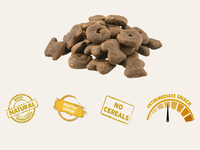 Snack Funcional Rosquillas Horneadas de Pavo, Calabaza, Boniato y Quinoa "SIN CEREALES + DIGESTIVO" para Perro Adulto/Senior cualquier tamaño