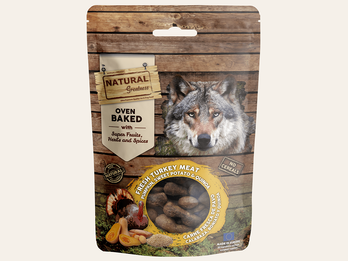 Snack Funcional Rosquillas Horneadas de Pavo, Calabaza, Boniato y Quinoa "SIN CEREALES + DIGESTIVO" para Perro Adulto/Senior cualquier tamaño