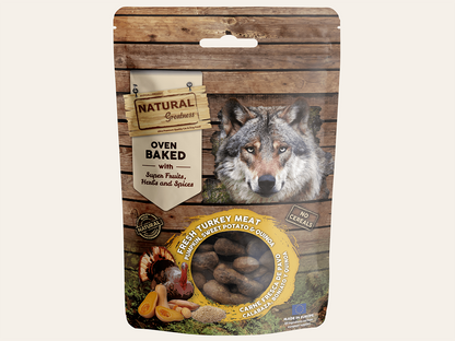 Snack Funcional Rosquillas Horneadas de Pavo, Calabaza, Boniato y Quinoa "SIN CEREALES + DIGESTIVO" para Perro Adulto/Senior cualquier tamaño