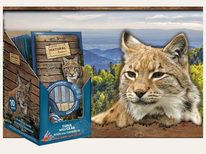 Snack/Topper Complementario Cremoso de ATÚN y CANGREJO "SIN CEREALES + PIEL SANA & REFUERZO INMUNITARIO" para Gato cualquier edad