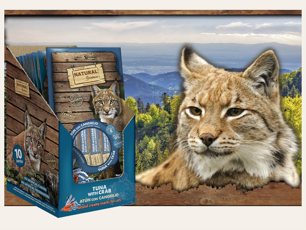 Snack/Topper Complementario Cremoso de ATÚN y CANGREJO "SIN CEREALES + PIEL SANA & REFUERZO INMUNITARIO" para Gato cualquier edad