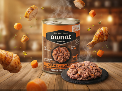 Paté Completo de Pollo con Zanahorias "SIN CEREALES + ALTA DIGESTIBILIDAD & PIEL Y PELAJE" para Perro de cualquier edad y tamaño