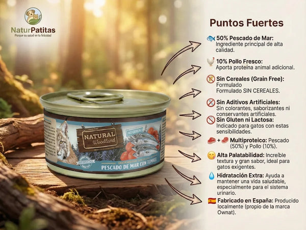 Paté Completo de Pescado de Mar y Pollo para Gato SIN CEREALES + CONTROL DE PESO e HIDRATACIÓN SUAVE para Gato Adulto/Senior (también Esterilizado)