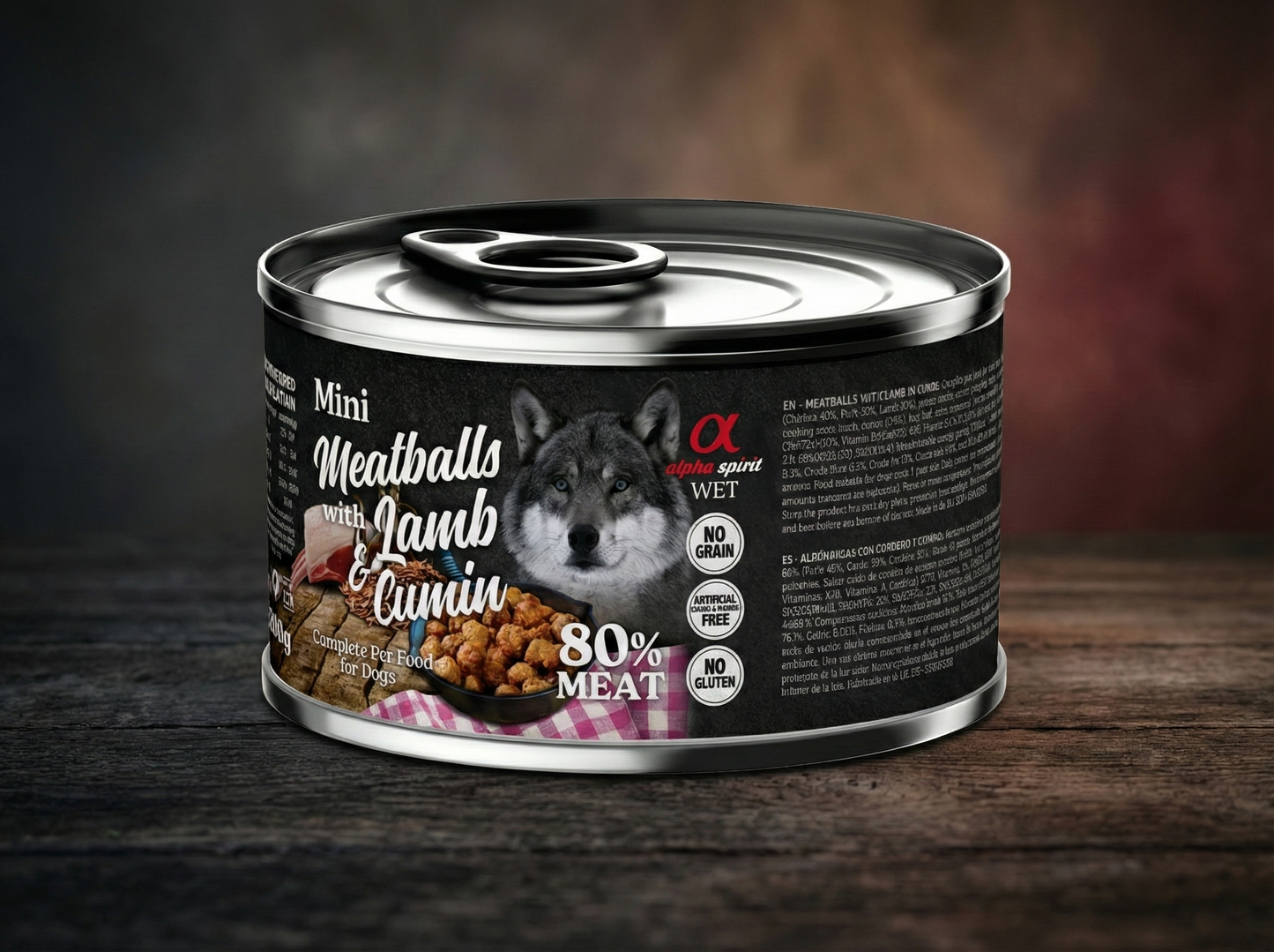 Albóndigas Completas de Cordero y Comino "SIN CEREALES, DIGESTIÓN SENSIBLE & REFUERZO INMUNITARIO" para Perro cualquier edad y tamaño