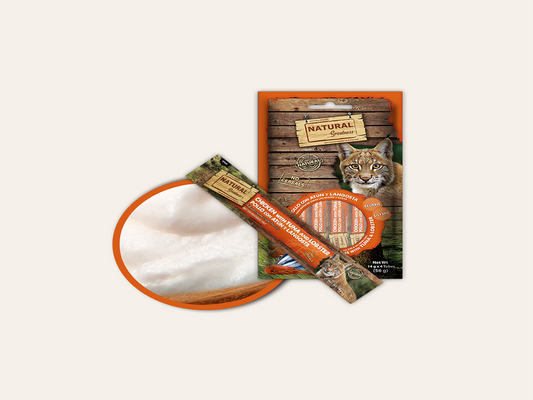 Snack/Topper Complementario Cremoso de POLLO, ATÚN y LANGOSTA "SIN CEREALES + REFUERZO INMUNITARIO & SALUD ARTICULAR" para Gato cualquier edad