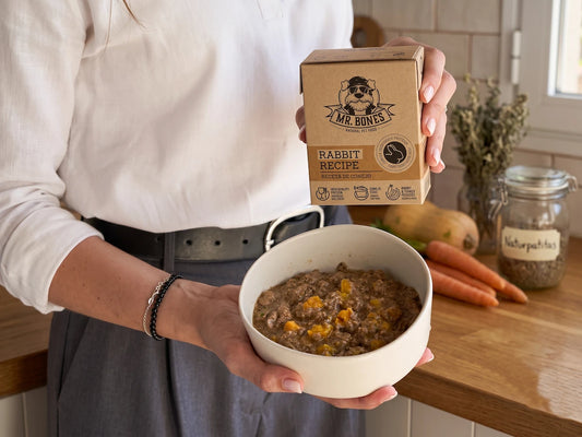 Comida Cocinada de Conejo y Pavo SIN CEREALES + CUIDADO DIGESTIVO y CUIDADO DE LA PIEL para Perro de Todas las Etapas y Tamaños (también Esterilizados)