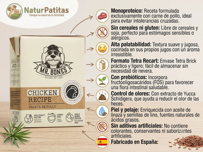 Comida Cocinada de Pollo SIN CEREALES + CUIDADO DIGESTIVO y CUIDADO DE LA PIEL para Perro de Todas las Etapas y Tamaños (también Esterilizados)