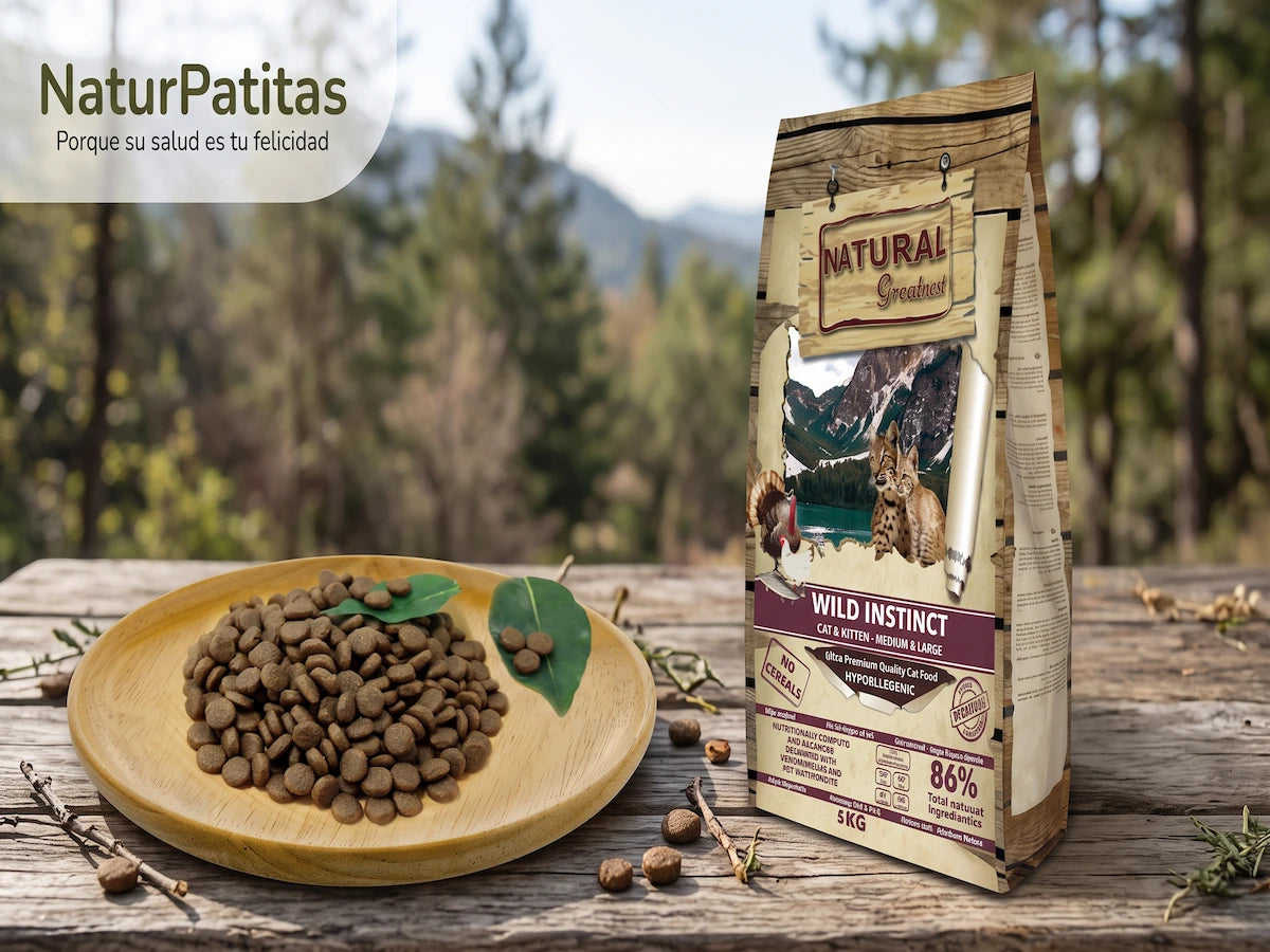 Pienso de Pollo, Pavo y Salmón SIN CEREALES + CONTROL DE BOLAS DE PELO y CUIDADO ARTICULAR para Gato Cualquier Edad Raza Grande (También Esterilizados)