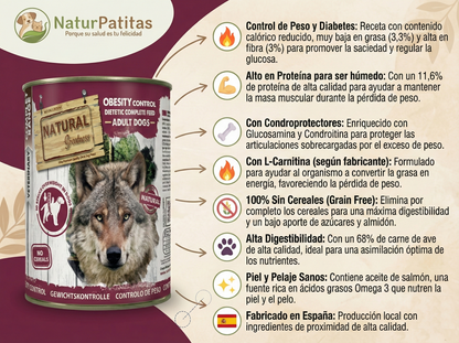 Paté Completo "VETERINARIO SIN CEREALES + CONTROL DE PESO & SALUD ARTICULAR" para Perro Junior/Adulto cualquier tamaño.