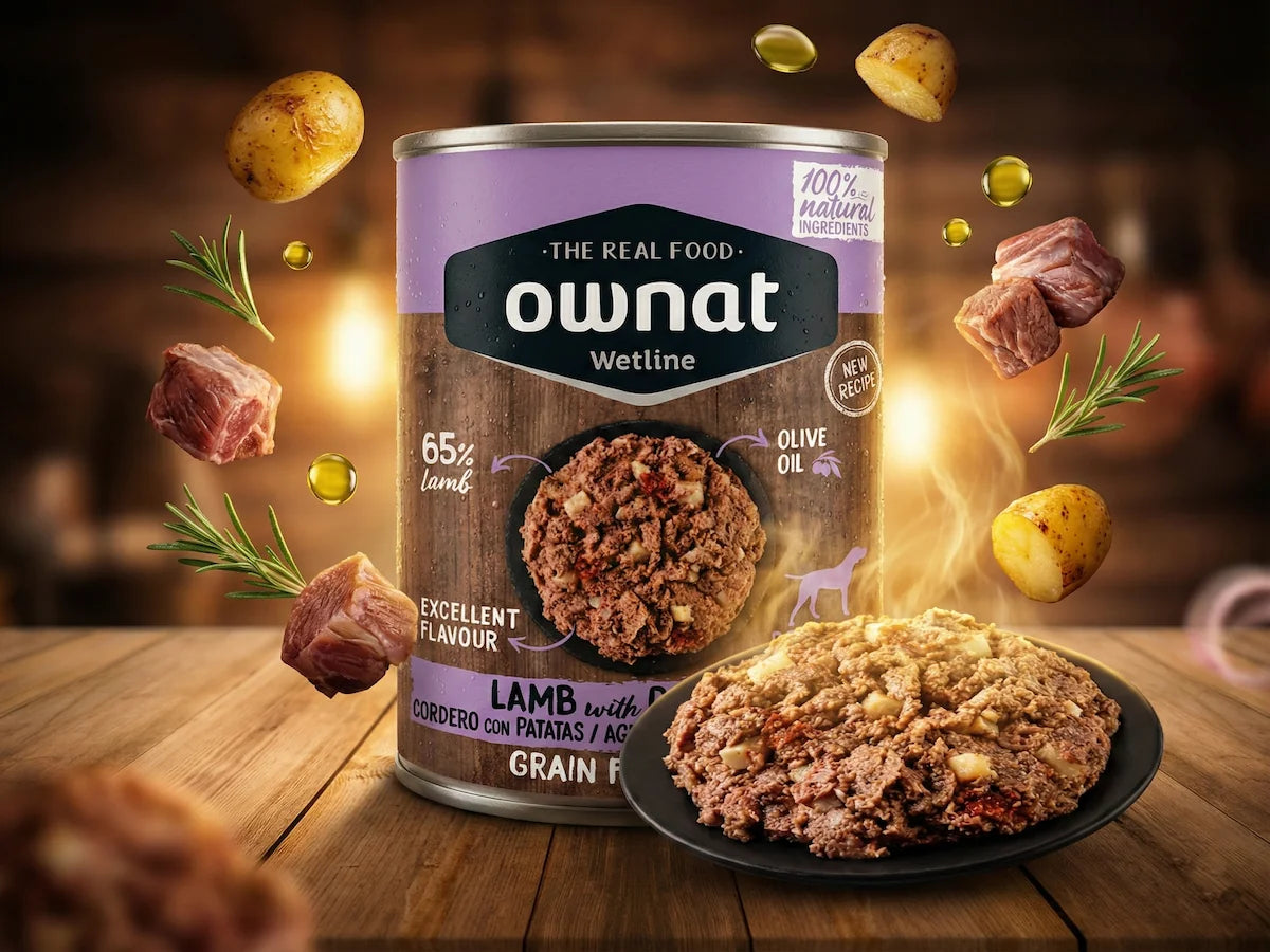 Paté completo de 65% Cordero con Patata para Perro hipoalergénico