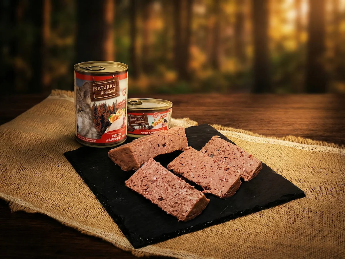 Paté completo de Pato fresco con Albaricoque y Trufa para Perro sin cereales