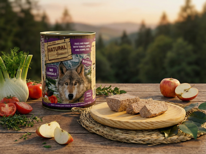 Paté Completo de Pato y Conejo "SIN CEREALES & DIGESTIÓN & DEFENSAS" para Perro Adulto/Senior cualquier tamaño