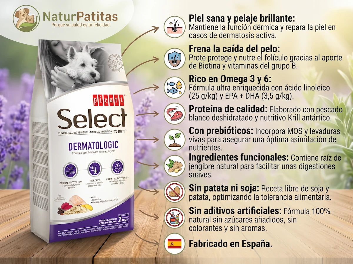 Pienso Veterinario de Pescado Blanco y Krill CON CEREALES + CUIDADO DÉRMICO y ANTICAÍDA DEL PELO para Perro Adulto/Senior Tamaño Mediano (también Esterilizados)