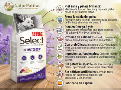 Pienso Veterinario de Pescado Blanco y Krill CON CEREALES + CUIDADO DÉRMICO y ANTICAÍDA DEL PELO para Perro Adulto/Senior Tamaño Mediano (también Esterilizados)