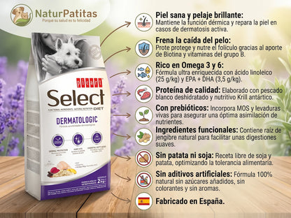 Pienso Veterinario de Pescado Blanco y Krill CON CEREALES + CUIDADO DÉRMICO y ANTICAÍDA DEL PELO para Perro Adulto/Senior Tamaño Mediano (también Esterilizados)