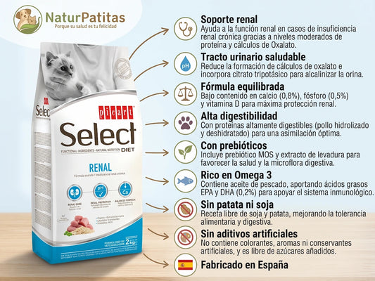 Pienso Veterinario de Pollo y Arroz CON CEREALES + SOPORTE RENAL y CUIDADO URINARIO para Gato cualquier edad (también Esterilizados)