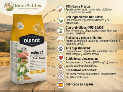 Pienso completo de Pollo fresco y Pescado para Gato con Taurina y Omega 3